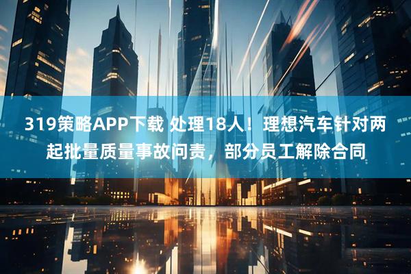 319策略APP下载 处理18人！理想汽车针对两起批量质量事故问责，部分员工解除合同